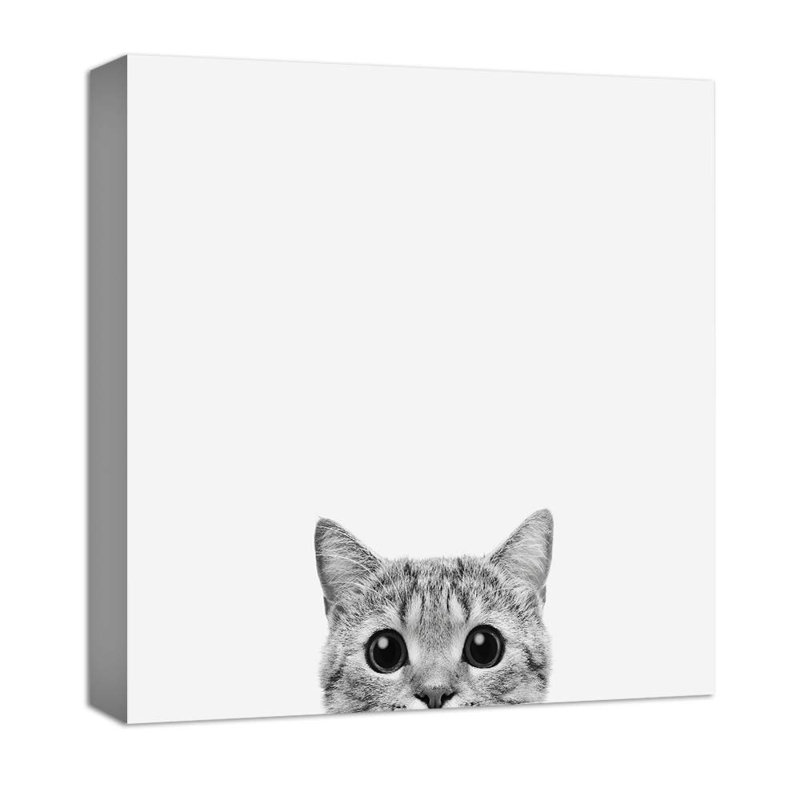 «Animaux amis du chat», reproduction sur toile, H 16 po x l 16 po x P 1,5 po