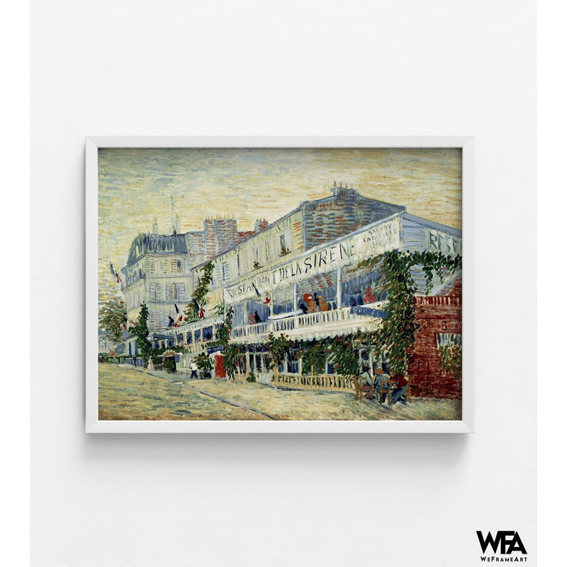 Restaurant De La Sirene At Asnieres By Vincent Van Gogh, Asnieres Wall Art,Restaurant House Decor,Colorful Street Wall Art,Colorful Van Gogh