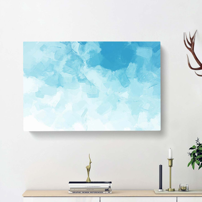 White Pursuing The Blue In Abstract - Wrapped Canvas, 40cm H x 60cm W x 3cm D