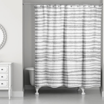 Perine Striped Shower Curtain