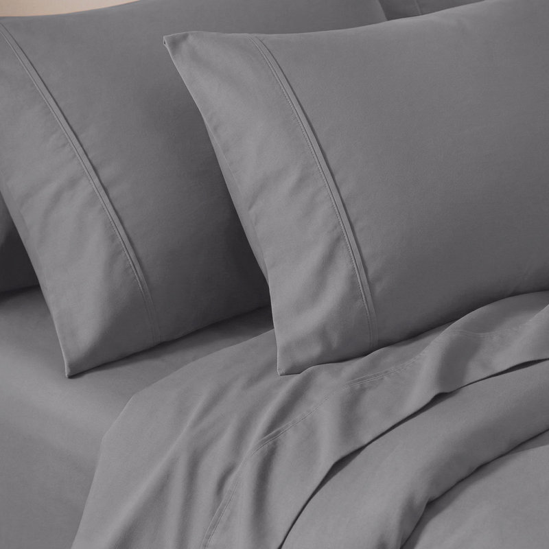 Cotton Blend 800 Thread Count Solid Pillowcase, Standard, Light Gray