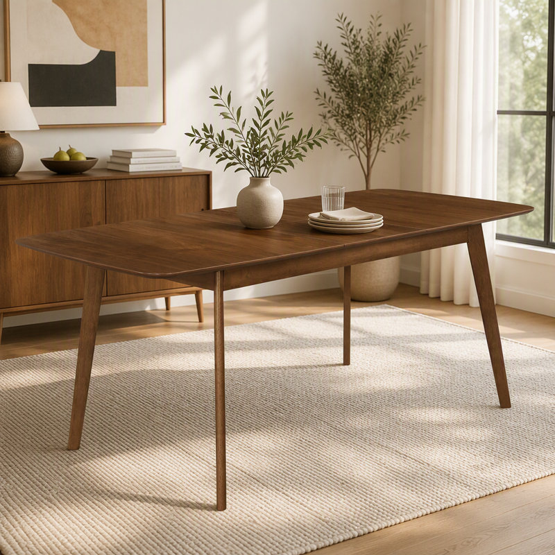 Carson Carrington Natural Walnut Extension Leaf Dining Table