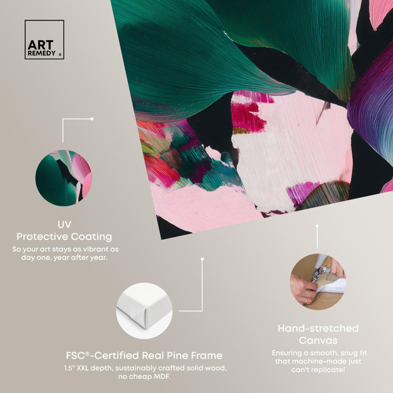 «Swooping Color Symphony I», impression sur toile par Art Remedy, H 24 po x l 20 po, Toile tendue avec châssis