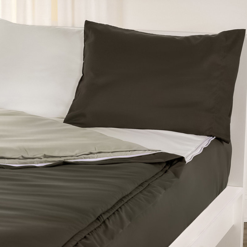 Twin Black Metal Frame Upholstered Platform Bed with Microfiber