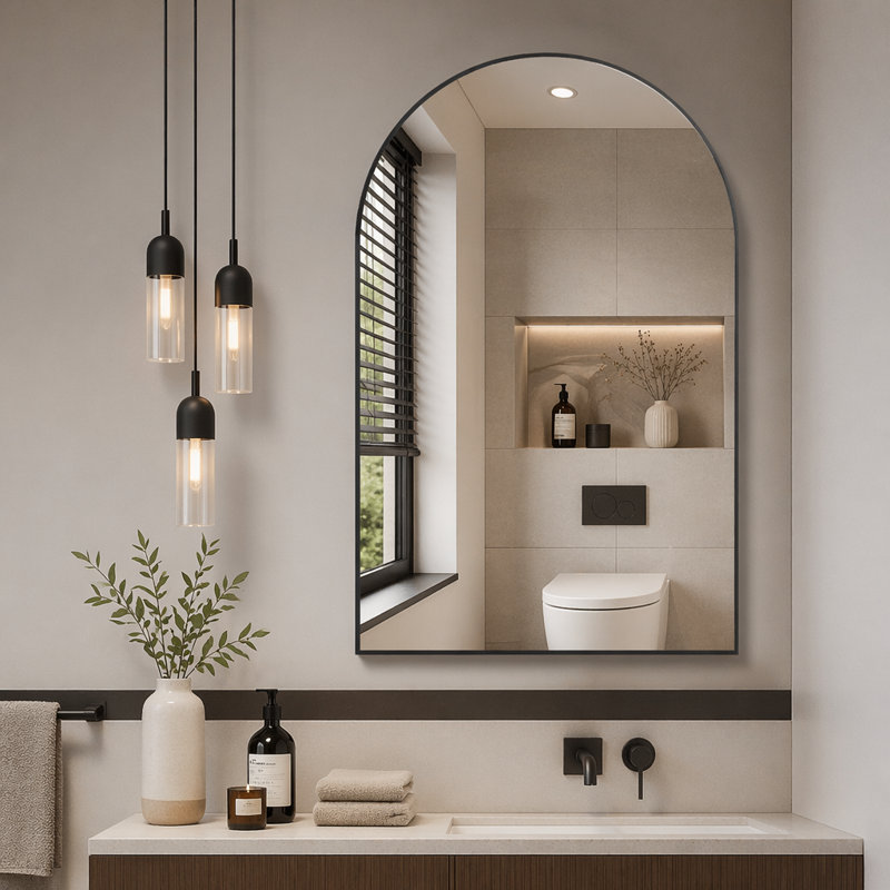 Miroir mural pour salle de bain, 24 x 32 po, Noir