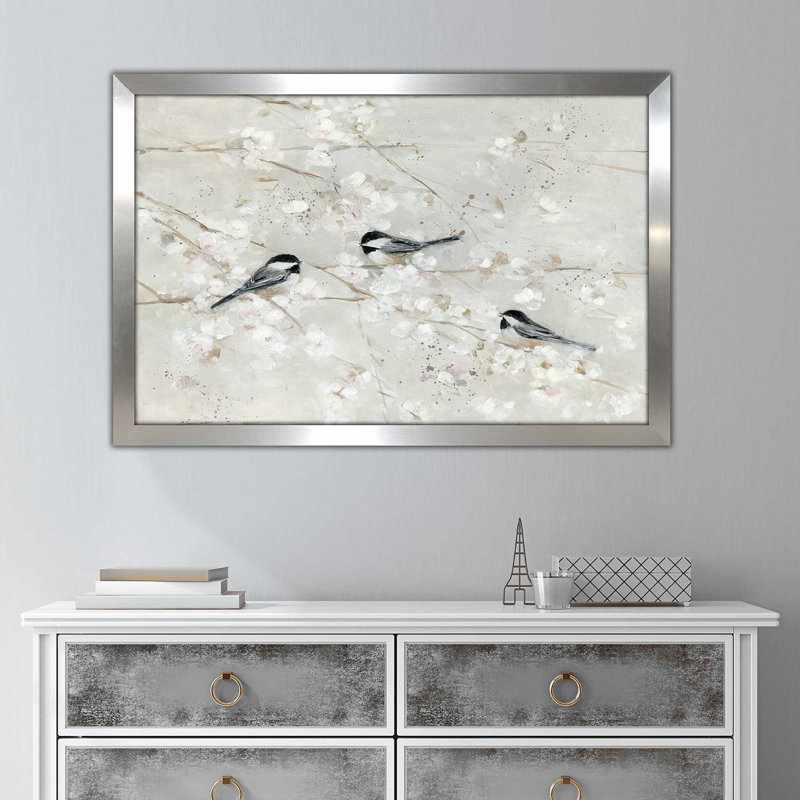 Nature's Confetti II par - Peinture, Encadrement argenté, H 21,5 po x l 27,5 po x P 0,75 po