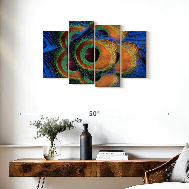 Brampt Peacock Feather Stack, 22" H x 36" W