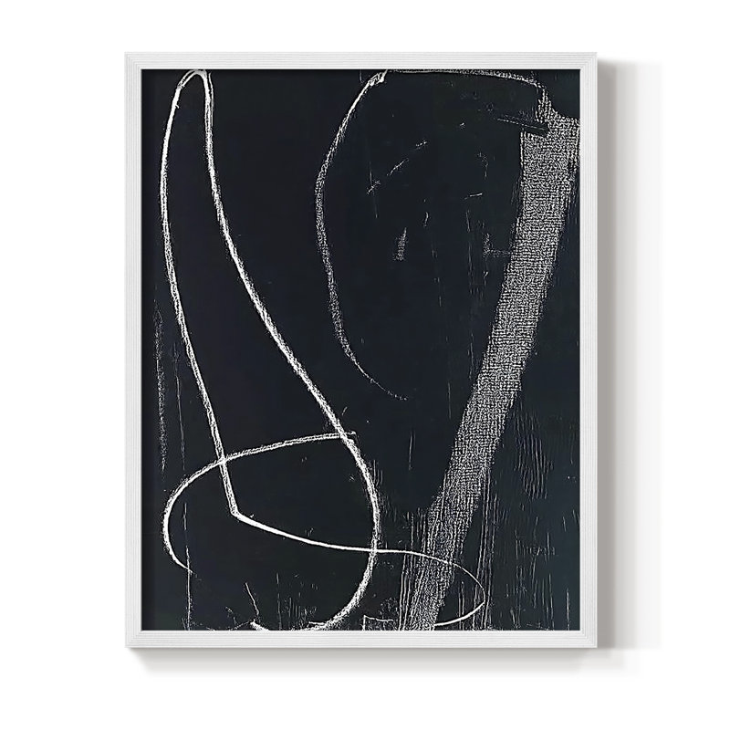 Série ABSTRACT DCXVI, reproduction encadrée - bois massif, H 15 po x l 12 po, Blanc