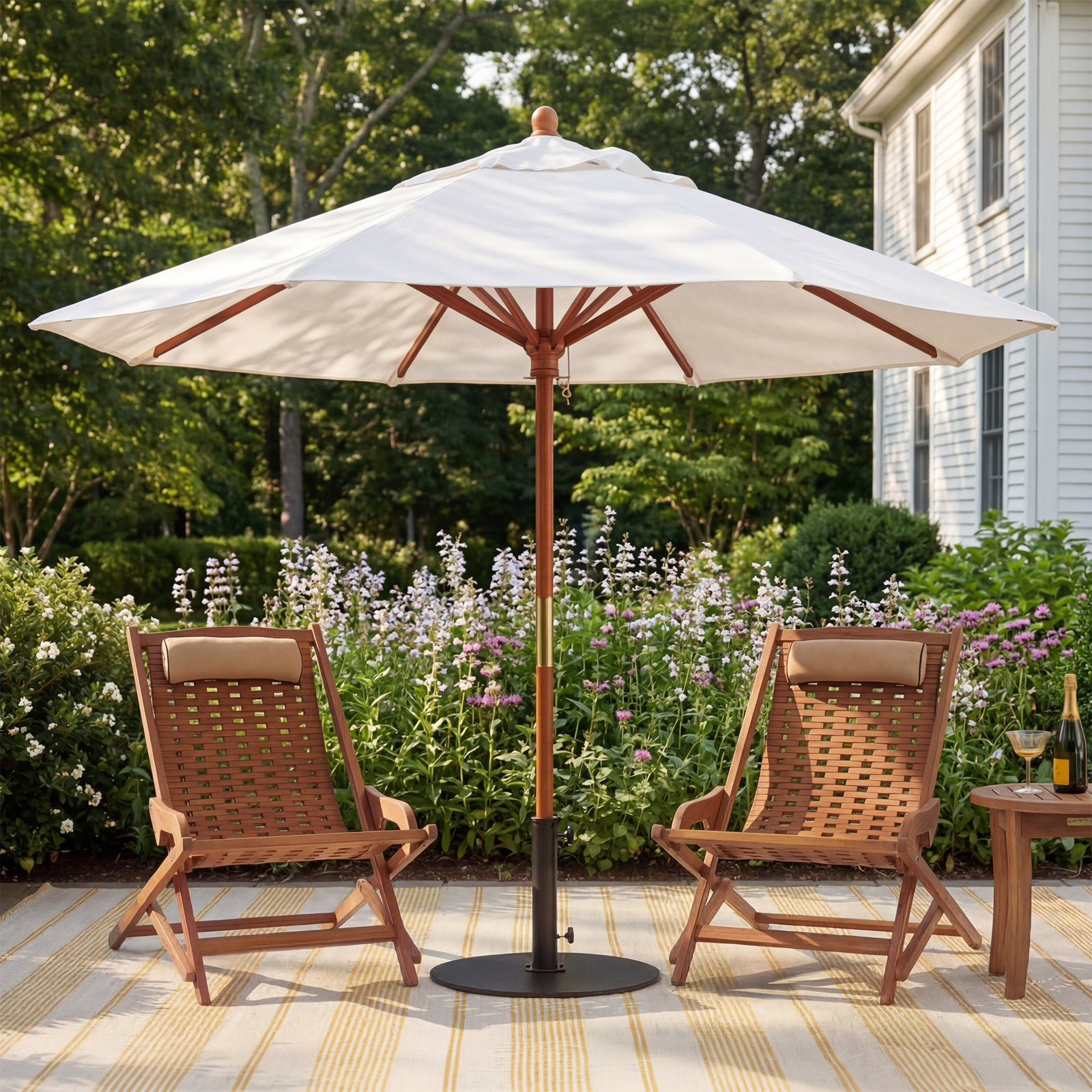 Manford 108'' Outdoor Umbrella, White - Olefin