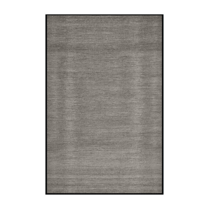 Tapis noir uni lavable à la machine, Rectangulaire 2 pi x 3 pi