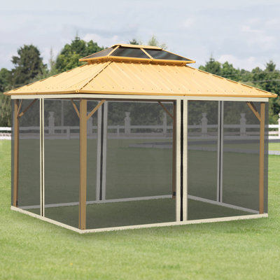 Annelen Dakota Fields Black Fabric Screen for Gazebo