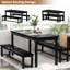 Ensemble de table de salle à manger pour 4 personnes, ensemble de table de cuisine avec 2 bancs de salle à manger, ensemble de table de salle à manger rectangulaire 3 pièces pour 4 personnes, mobilier de cuisine peu encombrant pour coin-repas, apparte-428294810-428294785-428294791