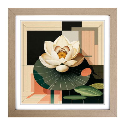 Lotus Flower Bauhaus - Framed Print