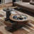 Italian round marble coffee table set