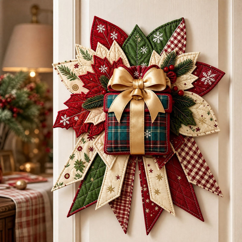 Trousse de couture pour décorations de Noël, suspension de porte matelassée, décorations de Noël