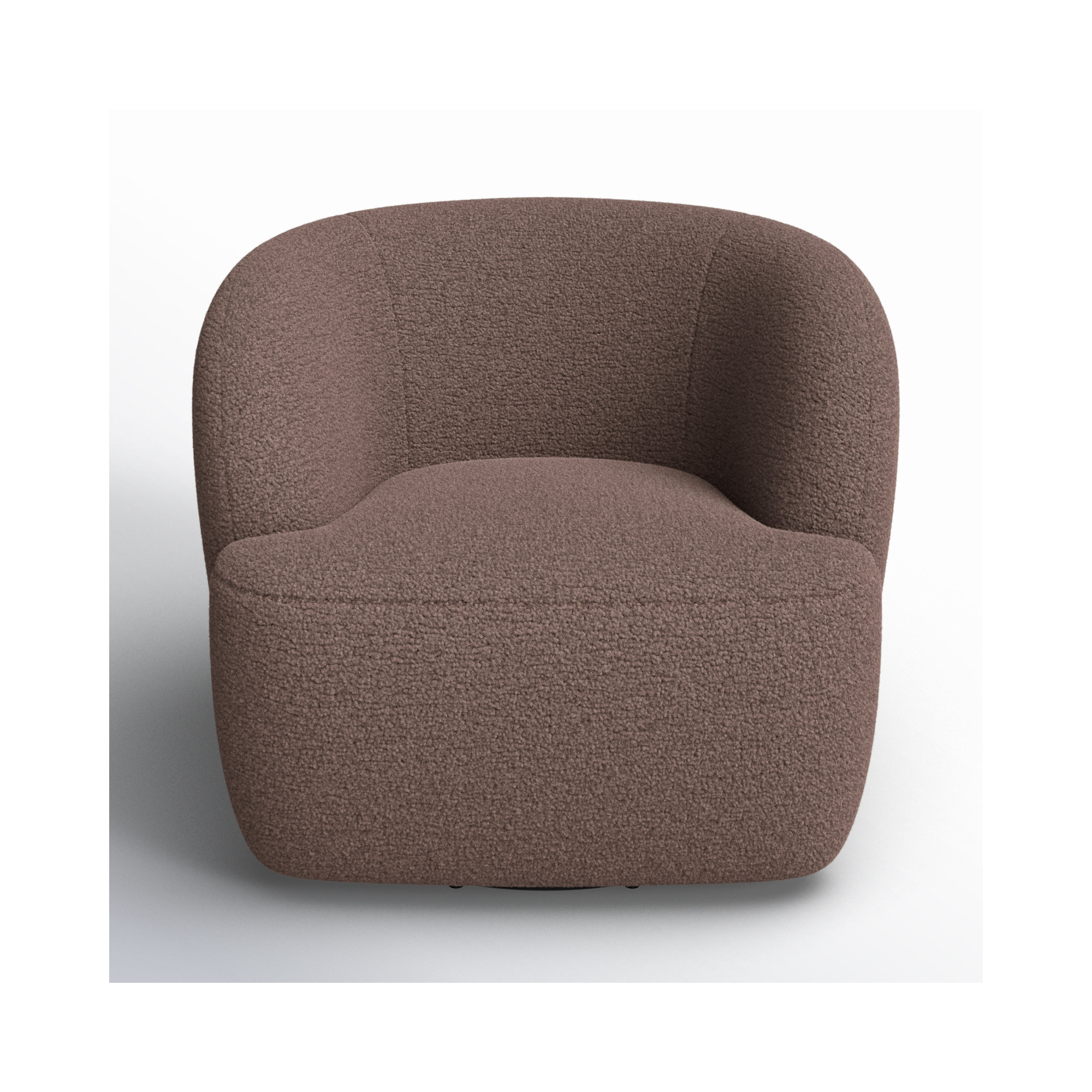 Coleson Upholstered Swivel Armchair, Brown 100% Polyester