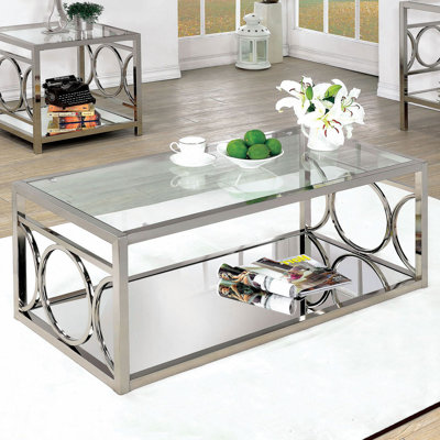 Table basse contemporaine 46,6 ", chrome