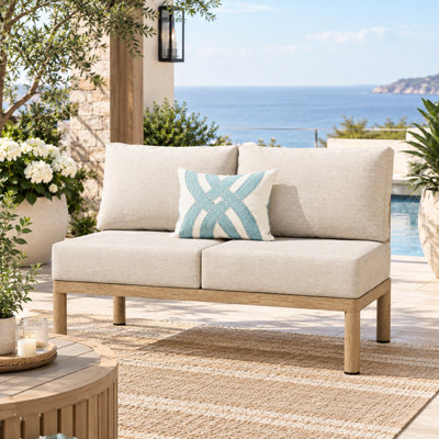 2 - Seat Aluminum Outdoor Sofa with Cushions