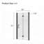 Porte de douche pliable sans cadre en alliage d'aluminium noir mat de 81 cm x 183 cm avec verre trempé