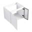 Meuble-lavabo mural 24 po pour la salle de bain, 2 portes à fermeture douce, armoire blanche brillante, 1/2 porte en verre gris, base en contreplaqué, garniture de rangement, évier exclu, meuble-lavabo pratique pour la salle de bain, finition de fermeture,-130598183