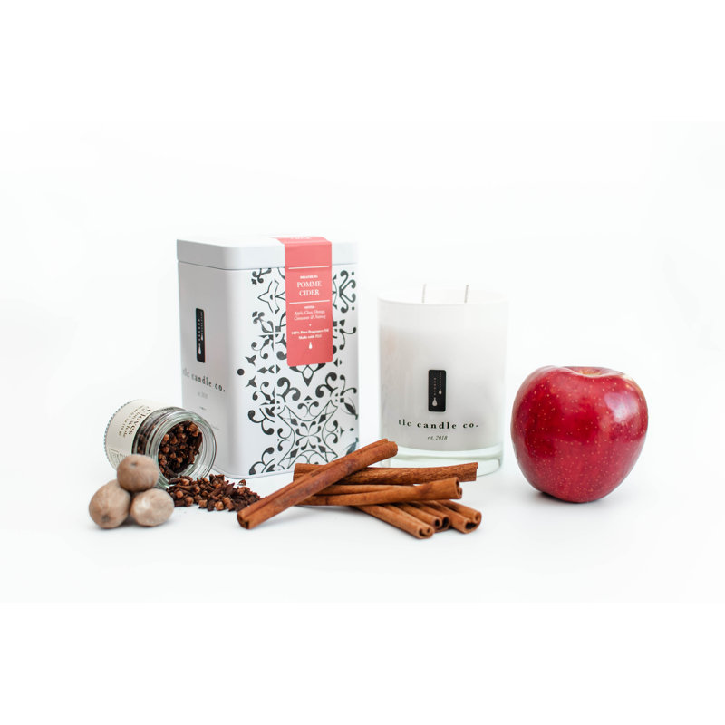 Pomme Scented Designer Candle with Glass Holder