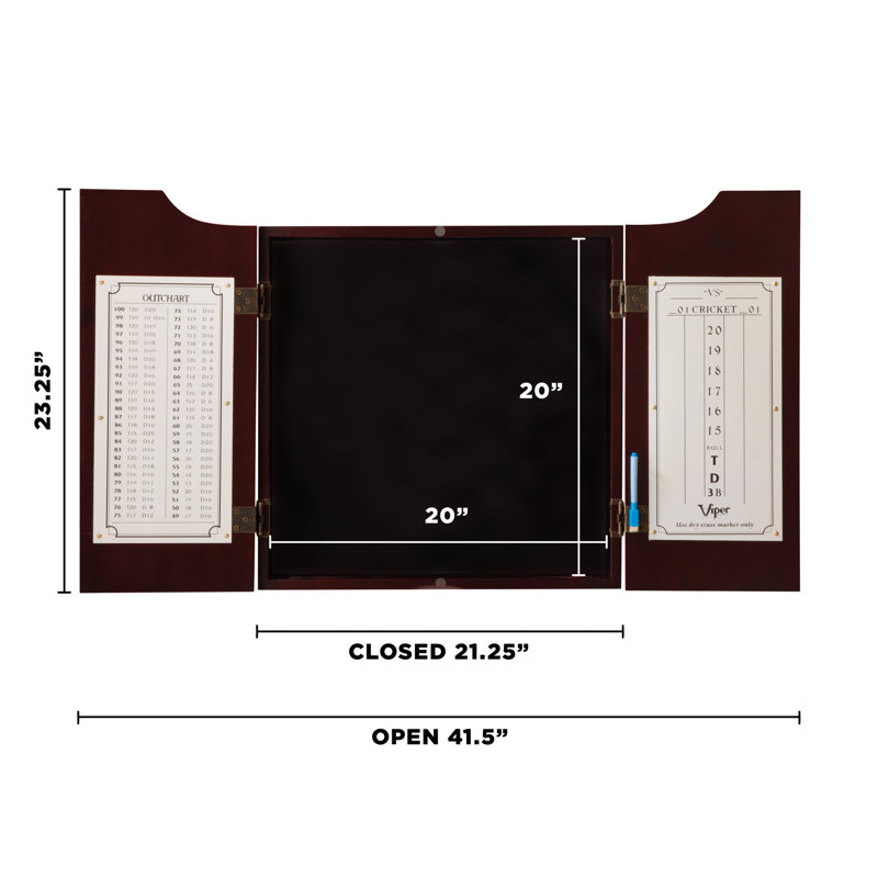 Viper Hudson Black Pine Dartboard Cabinet Set with Laser Throw Line