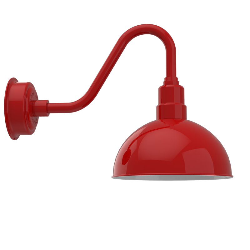 Luminaire de grange d’extérieur, Rouge cerise, H 16,37 po x l 12 po x P 22,25 po