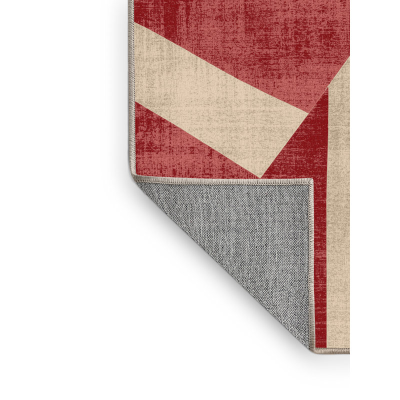 Tapis beige moderne et contemporain lavable à la machine Rhawnhurst du 4 juillet - reliure beige, 5 x 7