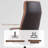 Light Brown + Dark Brown + Silver adjustable Genuine Leather + Faux Leather + Aluminium Alloy Office Chair