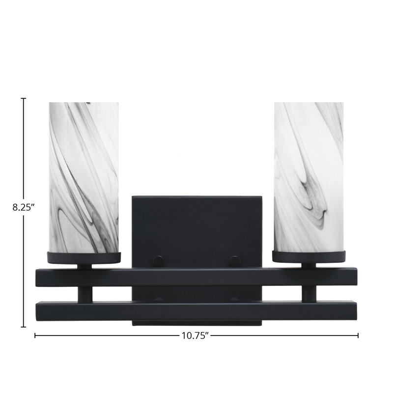 Barre d'éclairage de salle de bain 2 lumières Belmont, Noir
