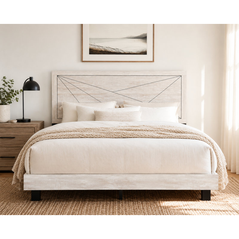 Mittal Solid Wood Platform Bed Frame, California King