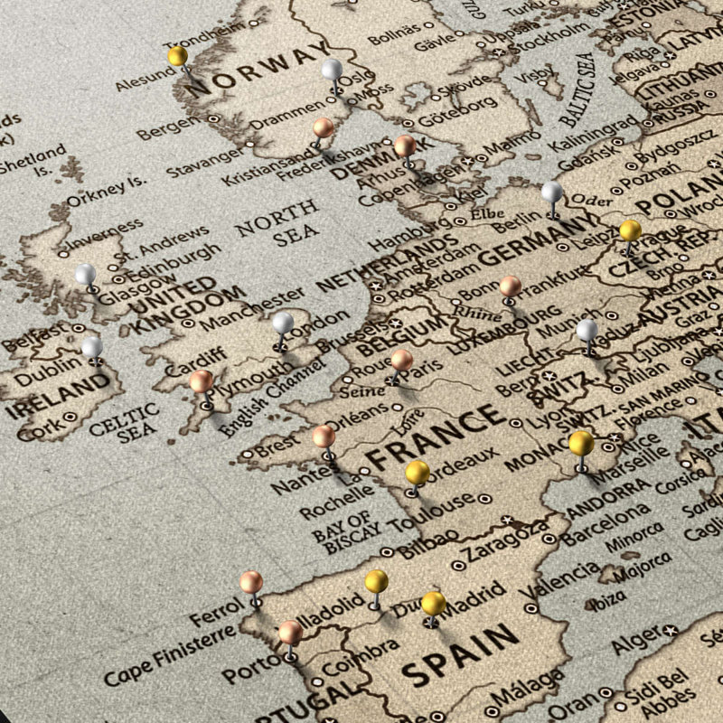 Épingle rétro Europe Continent Alvertia, H 16 po x l 24 po