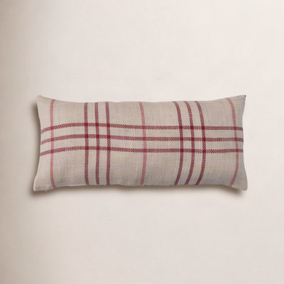 Plaid Jute / Sisal Reversible Throw Pillow