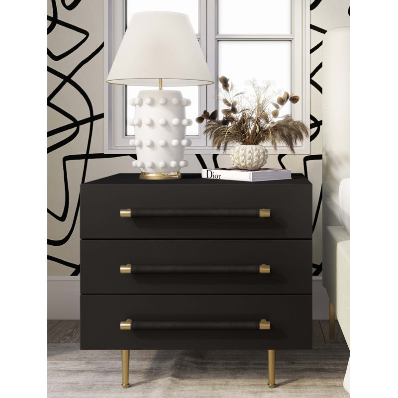 Trident-Nightstand-UK 71.1cm W Acacia,Iron,MDF Bedside Table