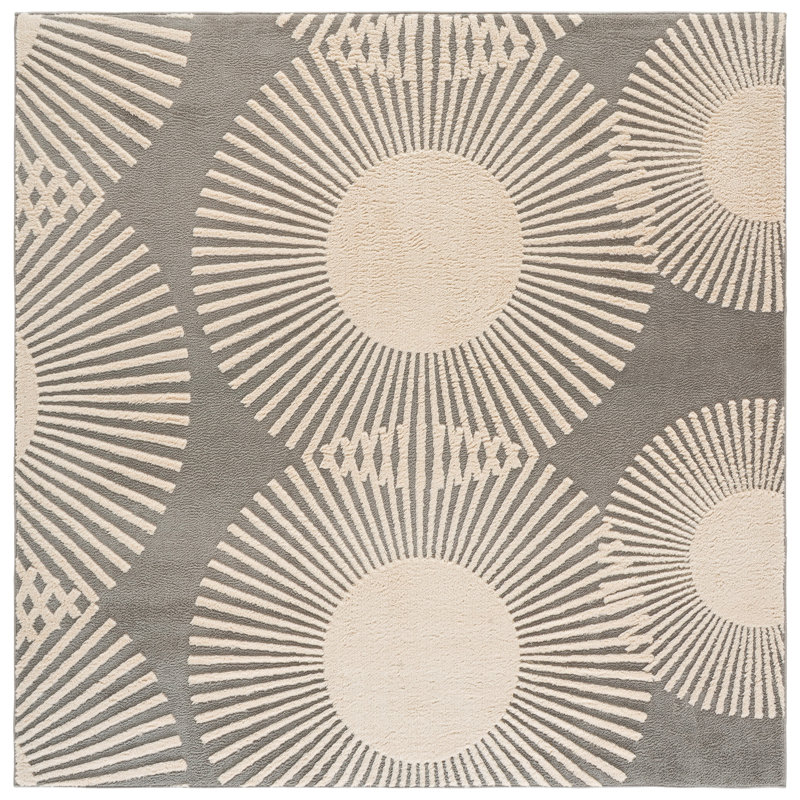 Versailles 602 Performance Machine Washable Geometric Shapes Rug, 6' X 6' Square