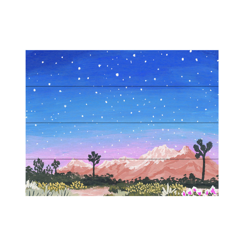 Art de lattes en bois Sarah Gesek Joshua Tree, H 12 po x l 16 po