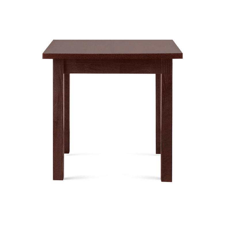 Square Dining Table with Wood Base, 76cm H x 100cm L x 76cm W, Wenge