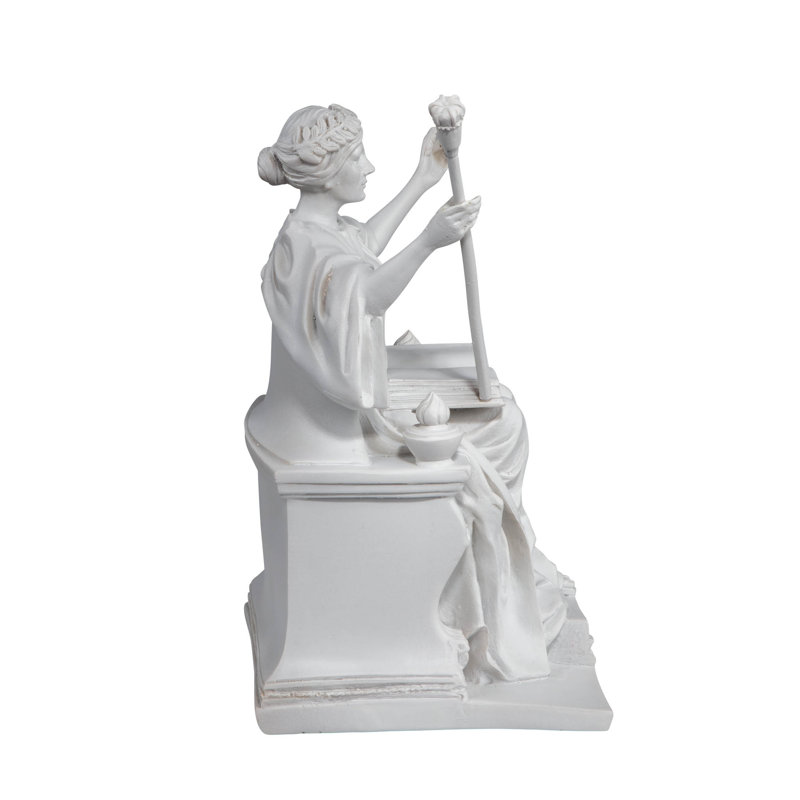 Alma Mater White Resin Athena Sculpture with Scepter
