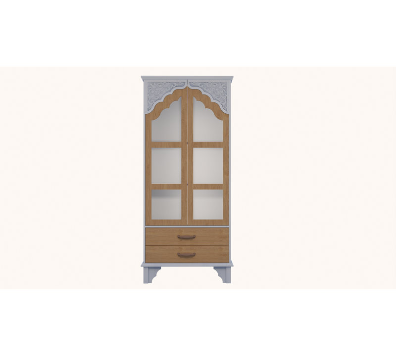 71” Tall Bookshelf, Modern Farmhouse Bookcase w/ Open & Adjustable Shelf
