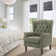 Button-Tufted Small Wingback Accent Chair with Rolled Arm and Thick Padded Cushion