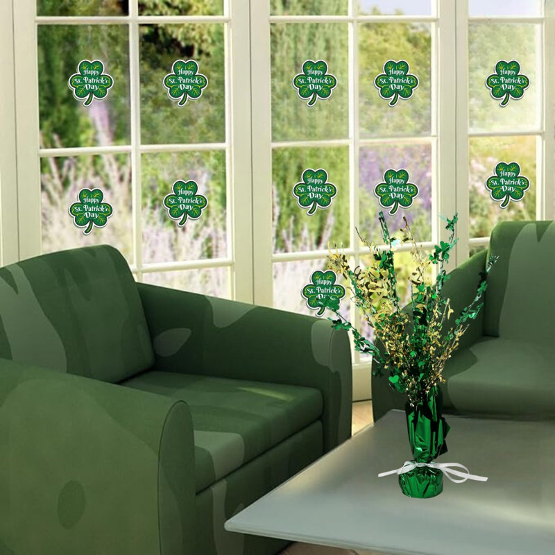 PMU Shamrock & Horseshoe Gleam 'n Burst Centerpiece 15 Inch Party Decoration Pkg/1