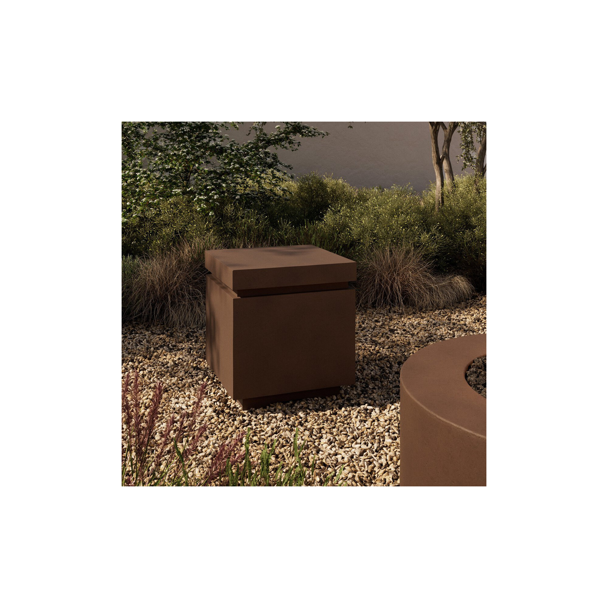 Eric Concrete Propane Tank Cover Side Table, Clay Concrete
