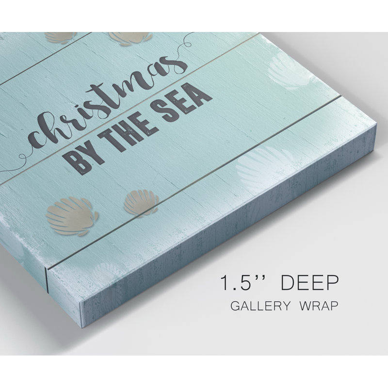 «Christmas by the Sea», reproduction d'art textuel sur toile tendue, H 32 po x l 32 po x P 1 po