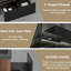 Meuble-lavabo flottant de 30 po avec lavabo, armoire de rangement moderne à rayures, tiroirs à fermeture en douceur, cuve à sable en quartz noir, finition noyer fumé, rails de rangement silencieux à texture ondulée, entièrement assemblé, facile