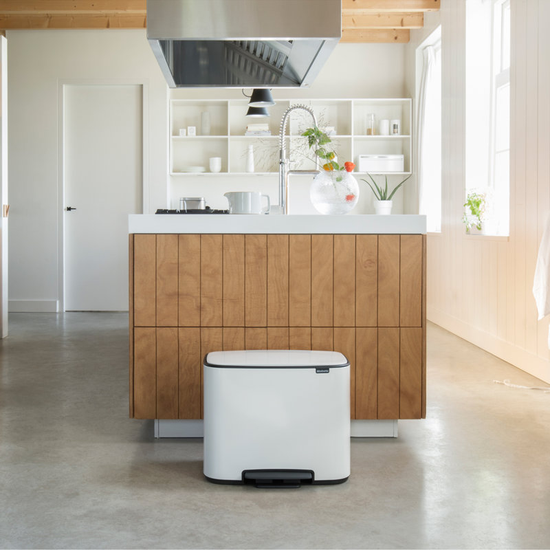 Brabantia Bo Pedal Bin, 3 x 11 litres, White
