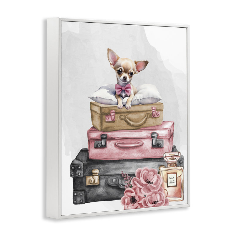 Giclée encadrée de voyage tendance, design par Kim Allen, Encadrement giclée blanc côtier, H 14 po x l 11 po