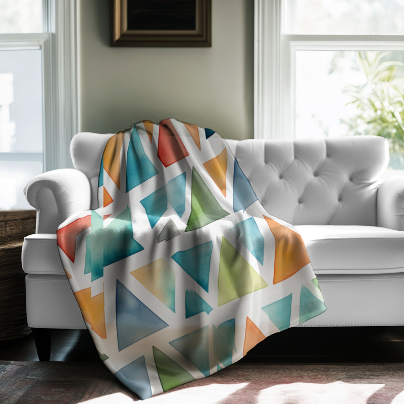 Couverture géométrique 1 pièce Sherpa, L 50 po x L 60 po