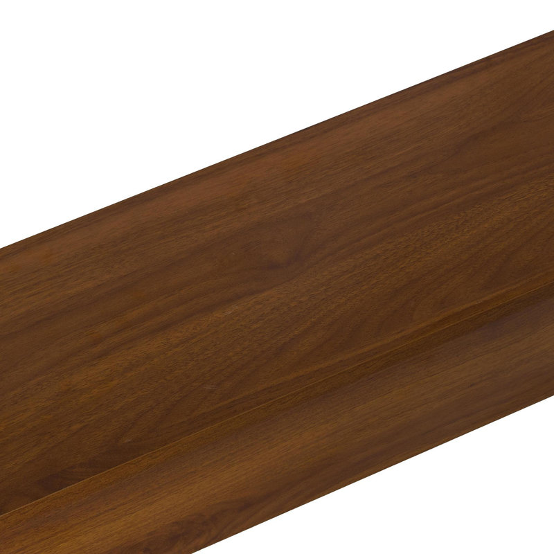 Geometric Block Stacked Wood Console Table With Warm Natural Finish