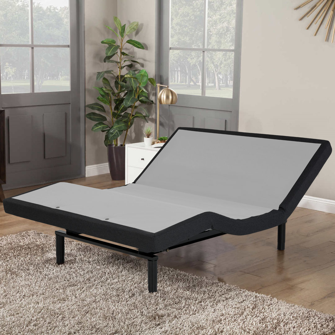 Muriel 2" Bed with Wallhugger, Massage, USB Ports, Under-Bed Light, Adjustable, Built-in Outlets Alwyn Home