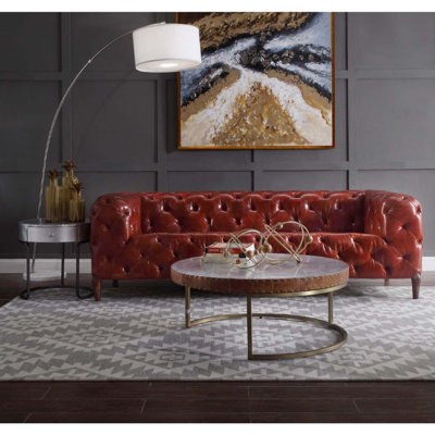 Malachi Sofa Red Top Grain Leather